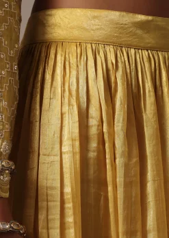 Yellow Embroidered Kurta Palazzo Set With Dupatta