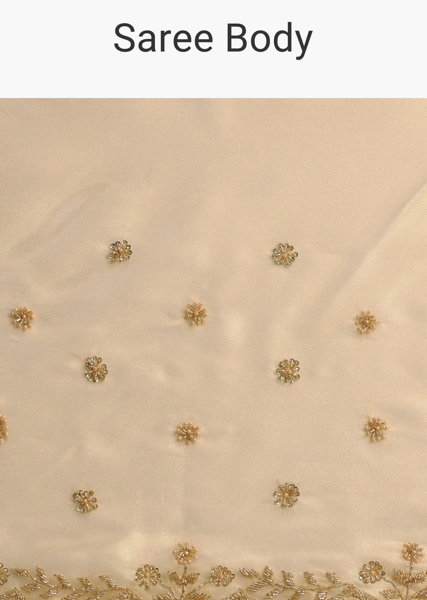 Yellow Embroidered Tissue Saree With Unstitched Blouse