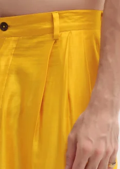 Yellow Patola Printed Kurta Jacket Set For Men