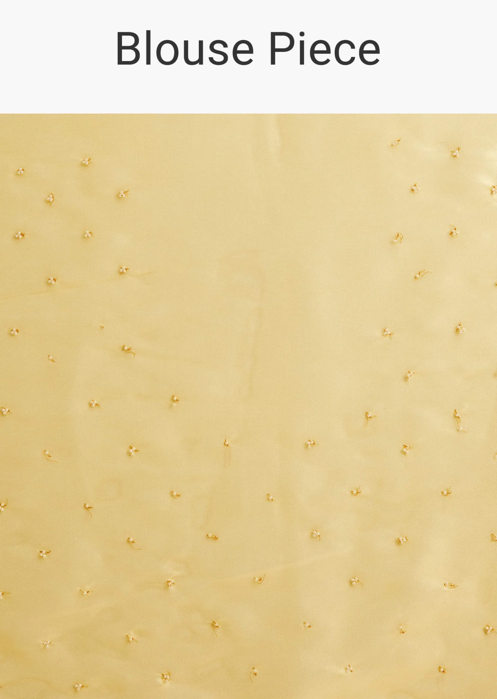 Yellow Tissue Silk Saree With Bead Work And Unstitched Blouse Piece