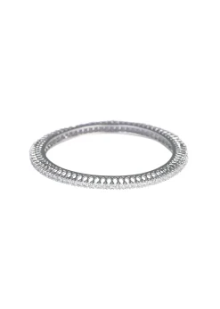 Zirconia 92.5 Sterling Silver Studded Bangles Set of 2