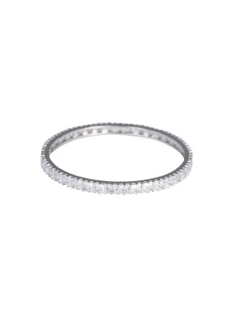 Zirconia Studded 92.5 Sterling Silver Bangles Set of 2
